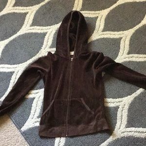 Juicy Couture Velvet Cropped Zip Up Hoodie
